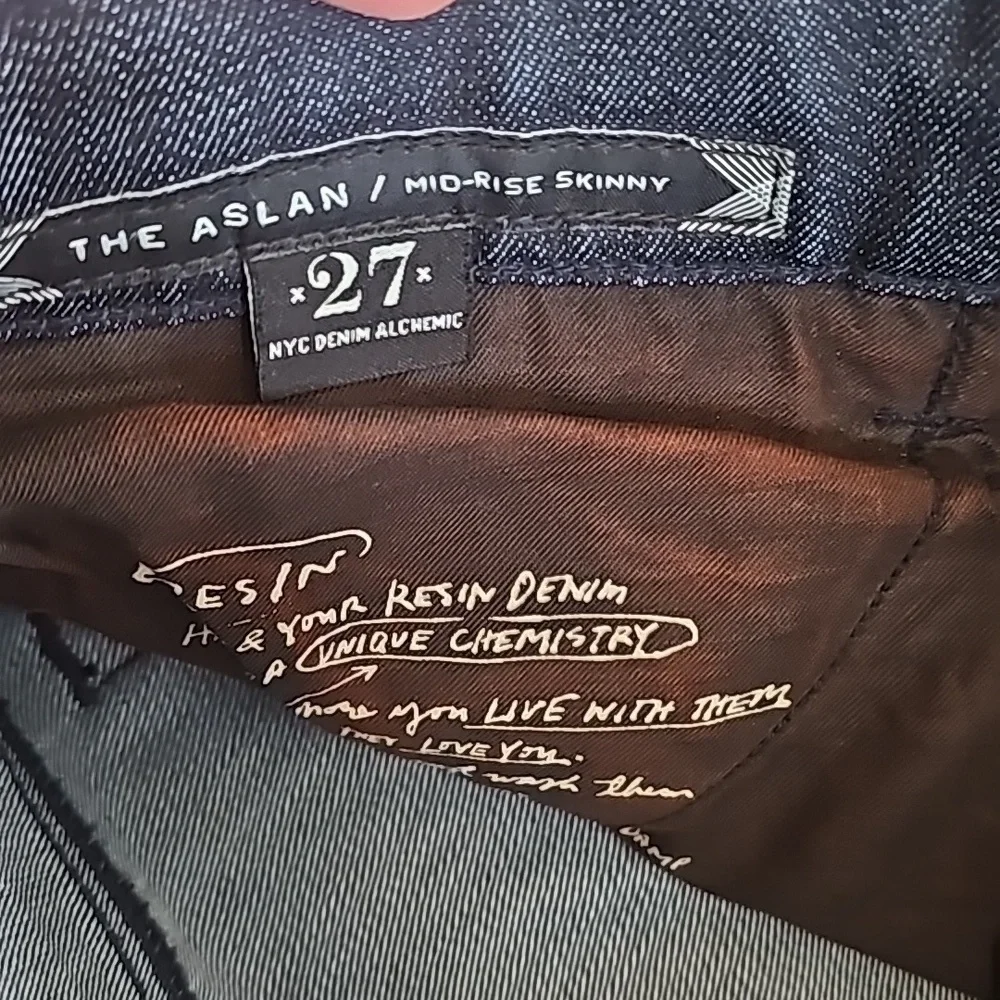 Resin Jeans The Aslan Mid Rise Skinny Size W27 L32 New - Picture 5 of 14